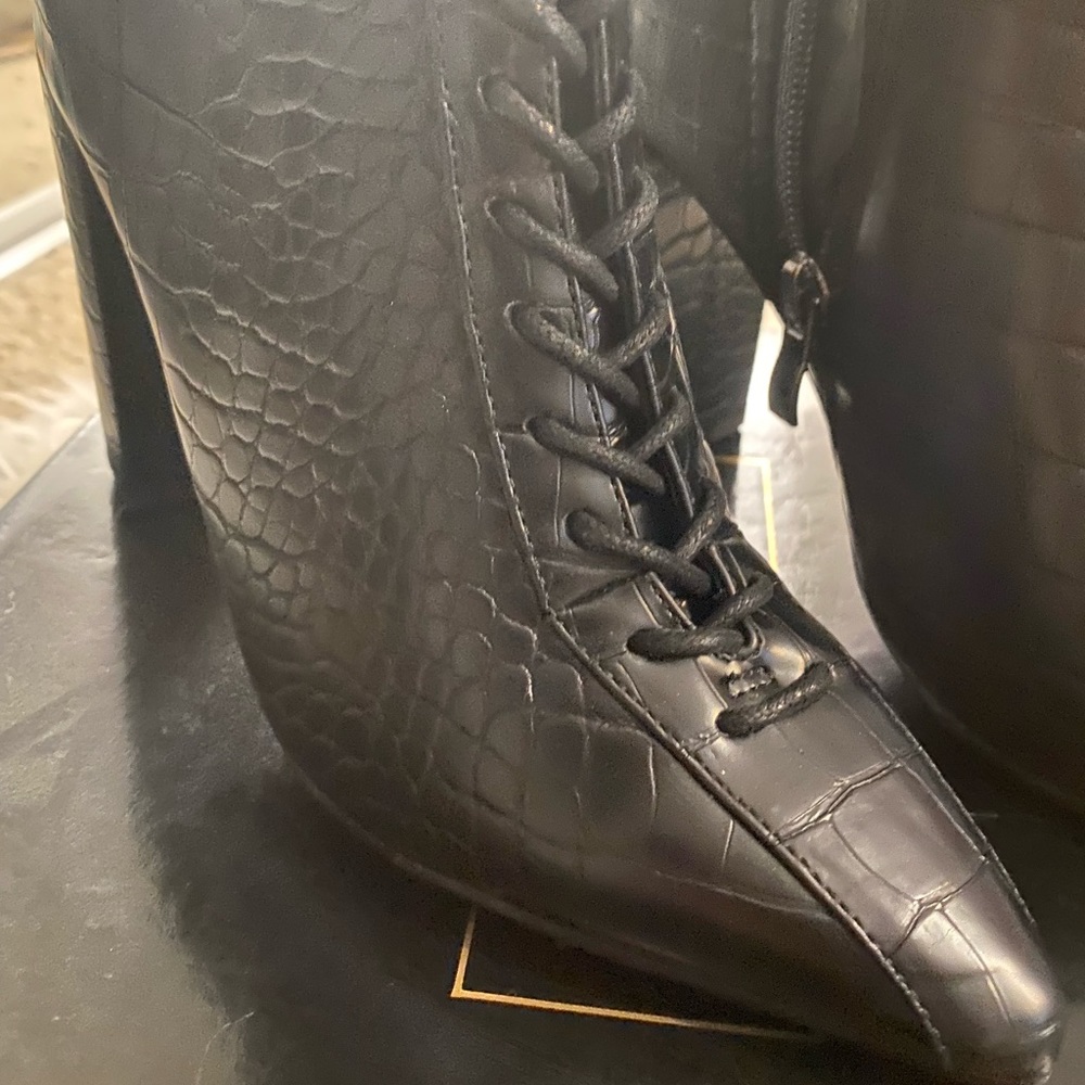 Black lace up boots